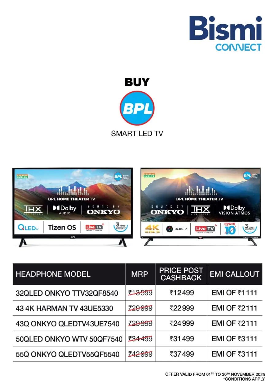 Best Offers on Electronics & Home Appliances In Bismi Connect Calicut