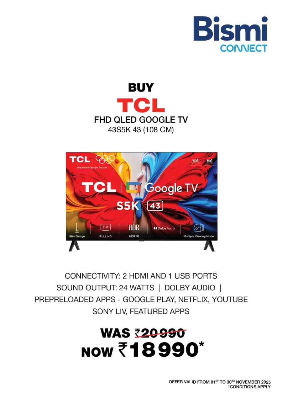 Best Offers on Electronics & Home Appliances In Bismi Connect Calicut