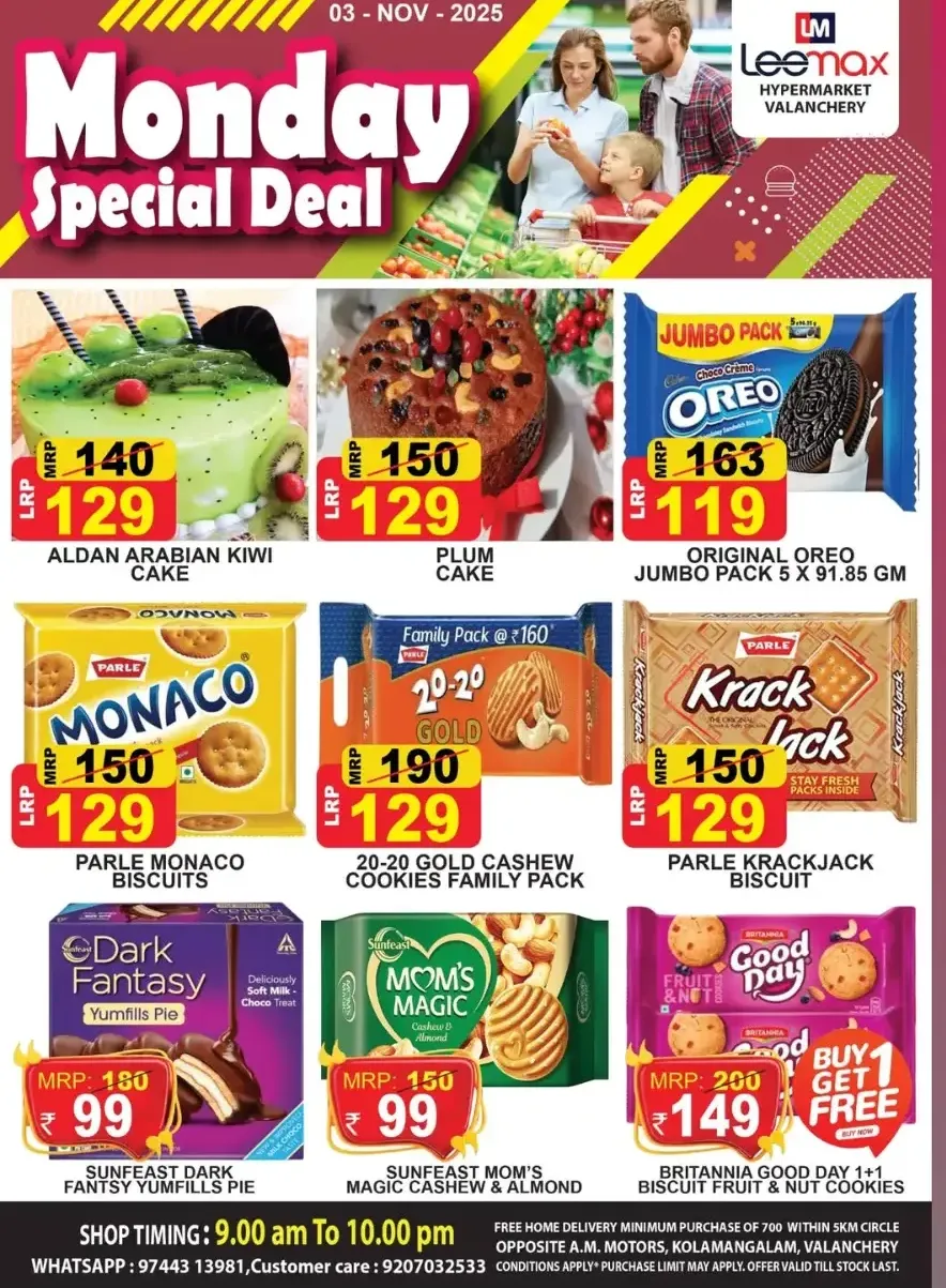 Monday Fresh Deals In Leemax Hypermarket Malappuram