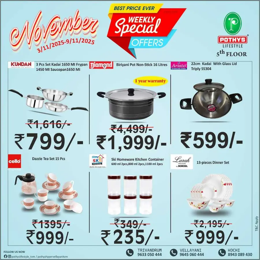 Weekly Special Offer In Pothys Lifestyle Trivandrum