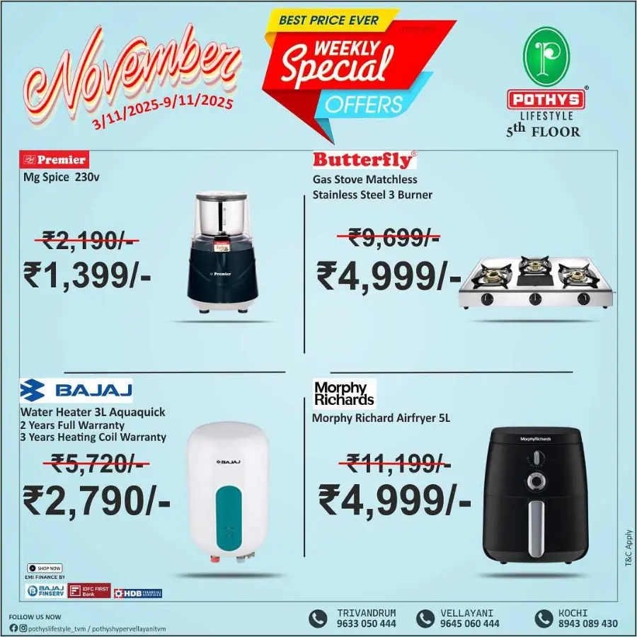 Weekly Special Offer In Pothys Lifestyle Trivandrum