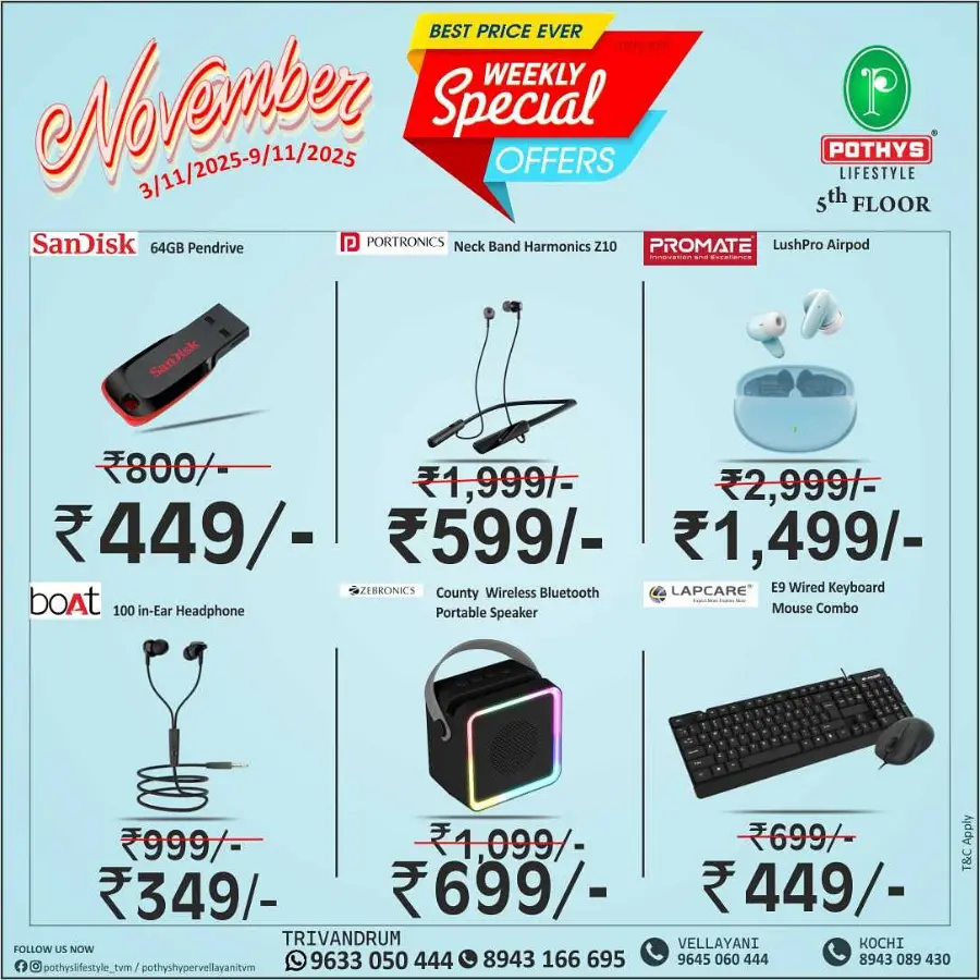 Weekly Special Offer In Pothys Lifestyle Trivandrum