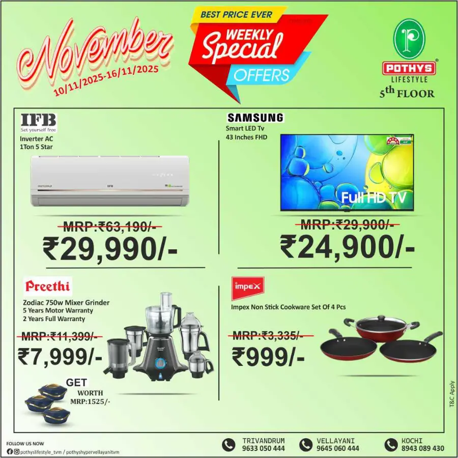 Weekly Special Offers In Pothys Lifestyle Trivandrum