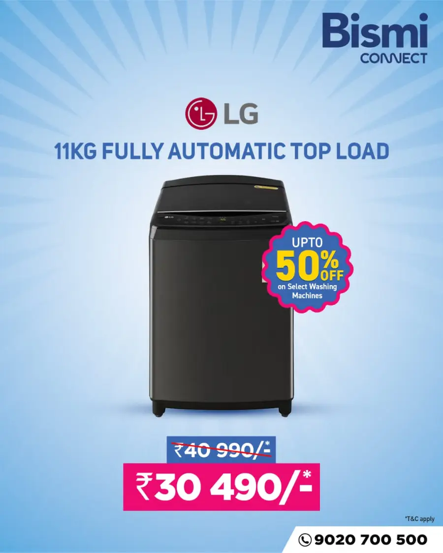 Up to 50% OFF on Washing Machines! In Bismi Connect Kollam
