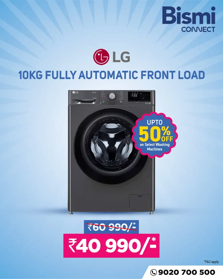 Up to 50% OFF on Washing Machines! In Bismi Connect Kollam
