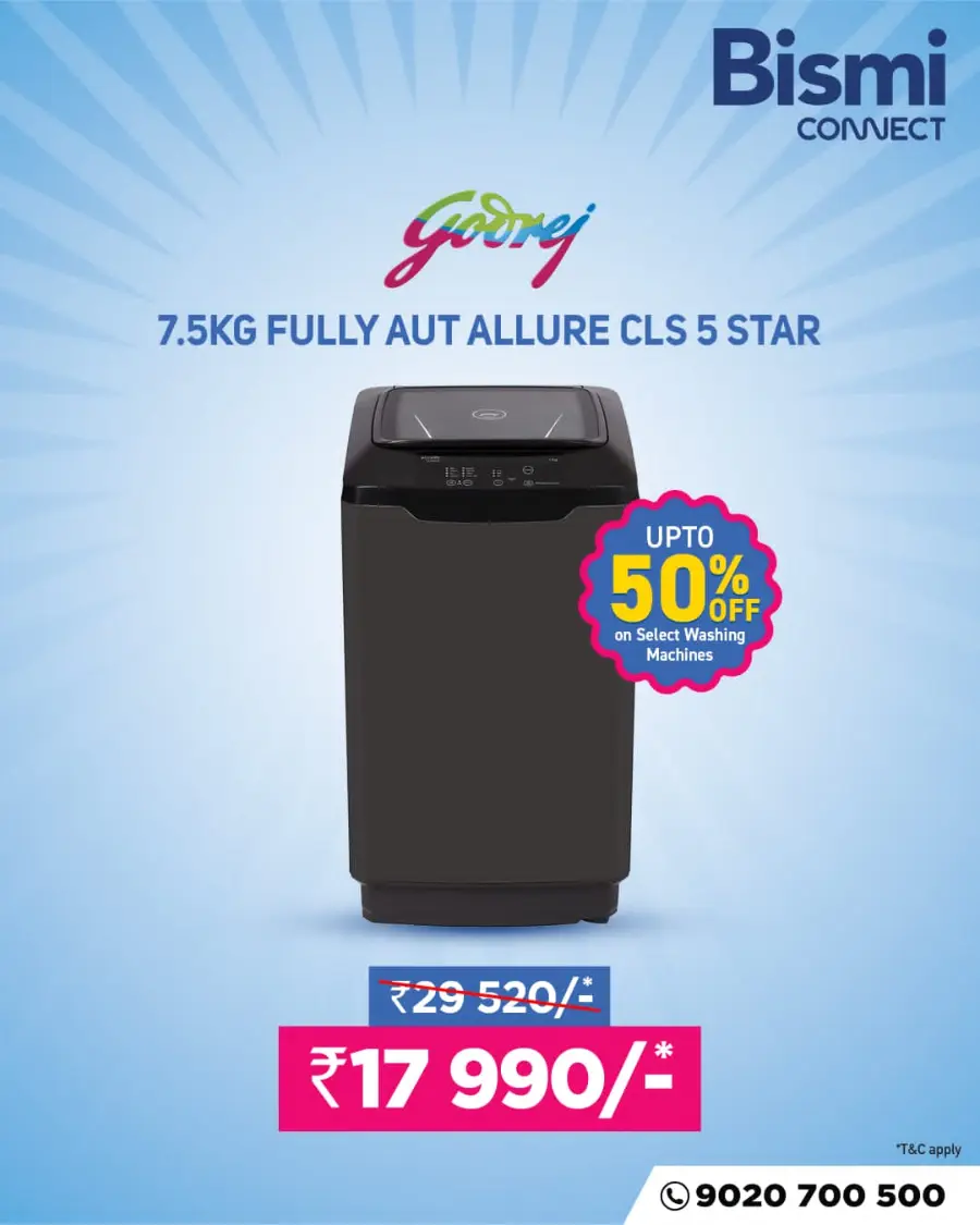 Up to 50% OFF on Washing Machines! In Bismi Connect Kollam