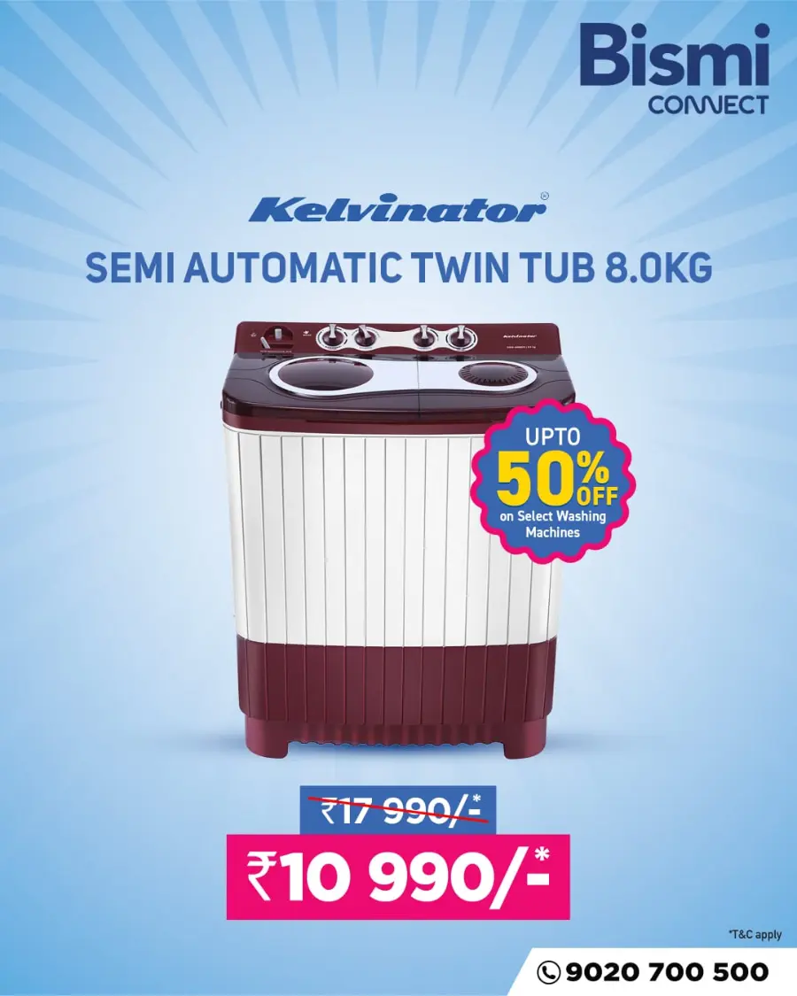 Up to 50% OFF on Washing Machines! In Bismi Connect Kollam