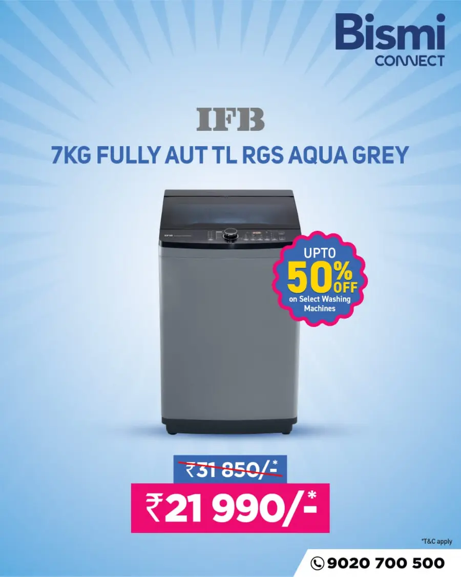 Up to 50% OFF on Washing Machines! In Bismi Connect Kollam