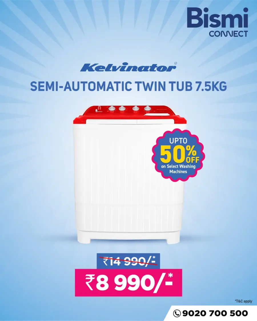 Up to 50% OFF on Washing Machines! In Bismi Connect Kollam