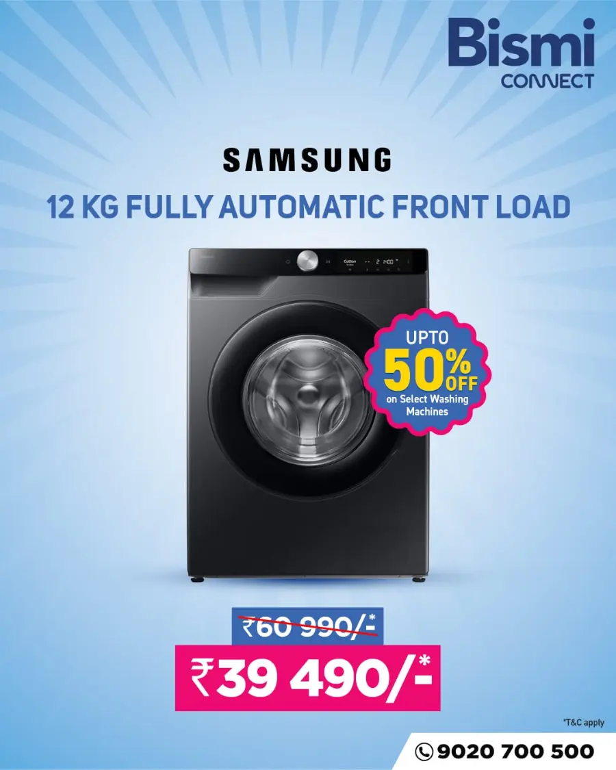 Up to 50% OFF on Washing Machines! In Bismi Connect Kollam