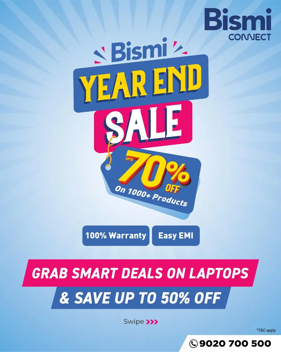 Biggest Laptop Sale – Up to 50% Off In Bismi Connect Malappuram