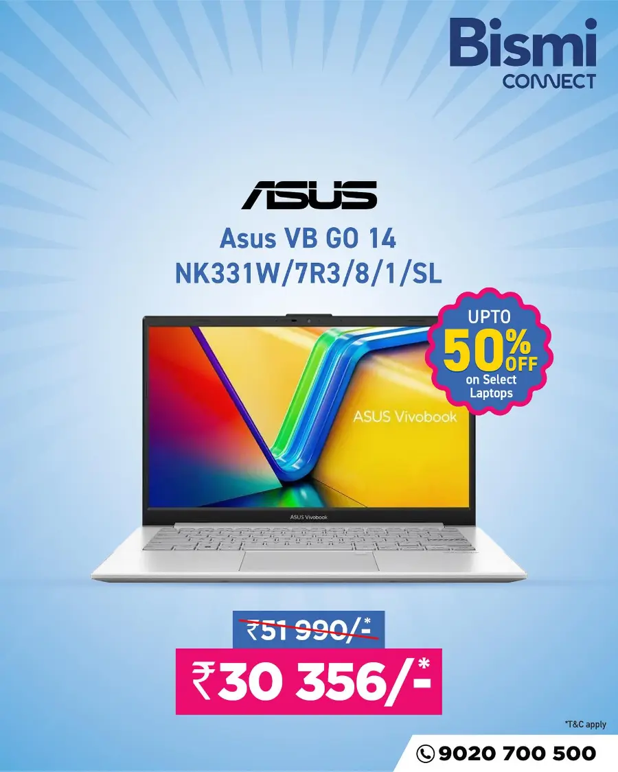 Biggest Laptop Sale – Up to 50% Off In Bismi Connect Malappuram