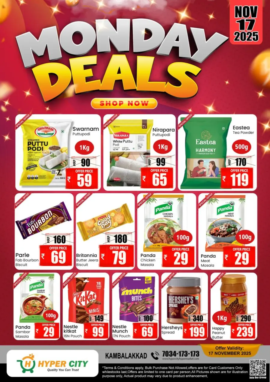 Monday Deals In Hyper City Hypermarket Wayanad