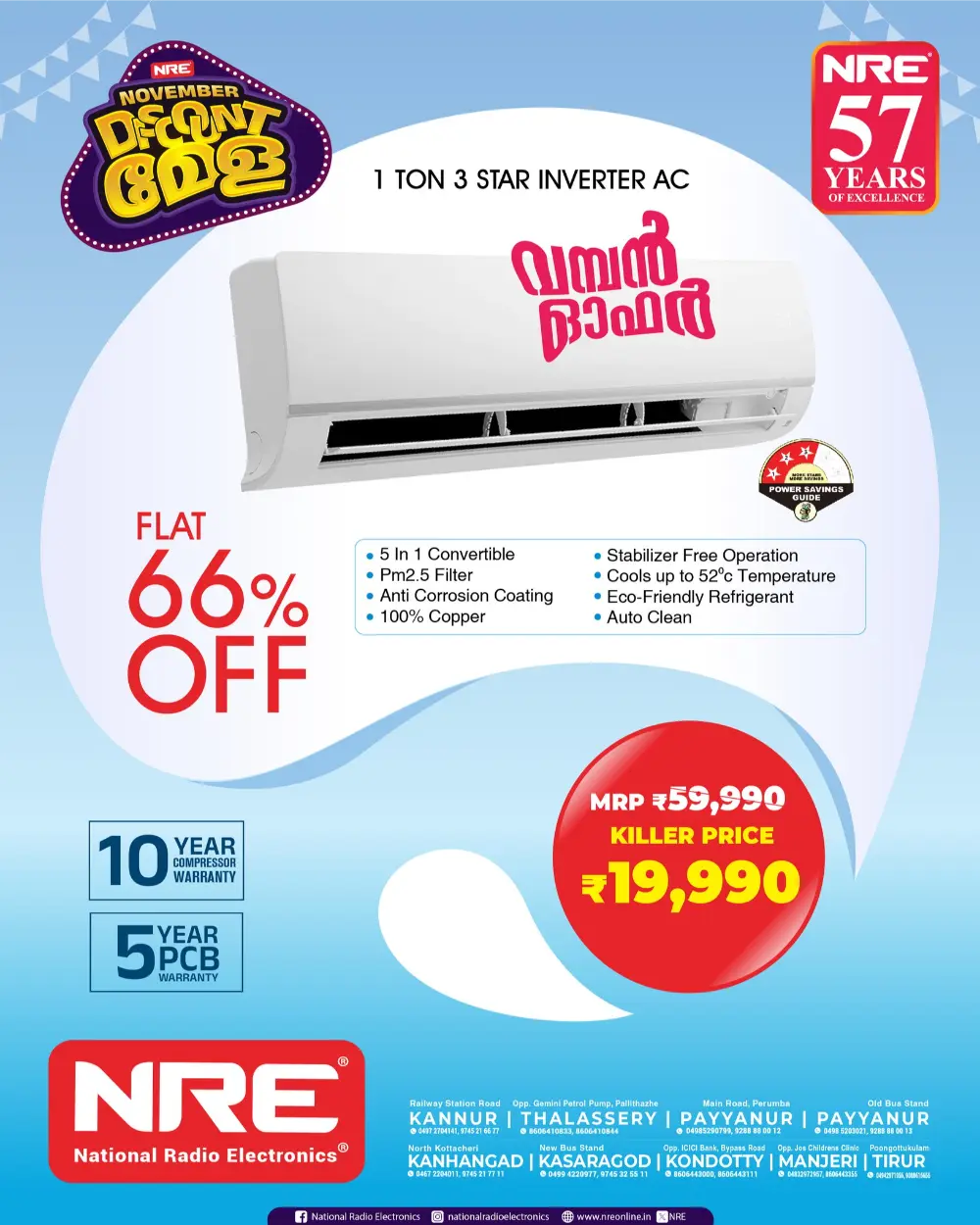 Discount Mela - Flat 65% OFF In NRE Kasaragod
