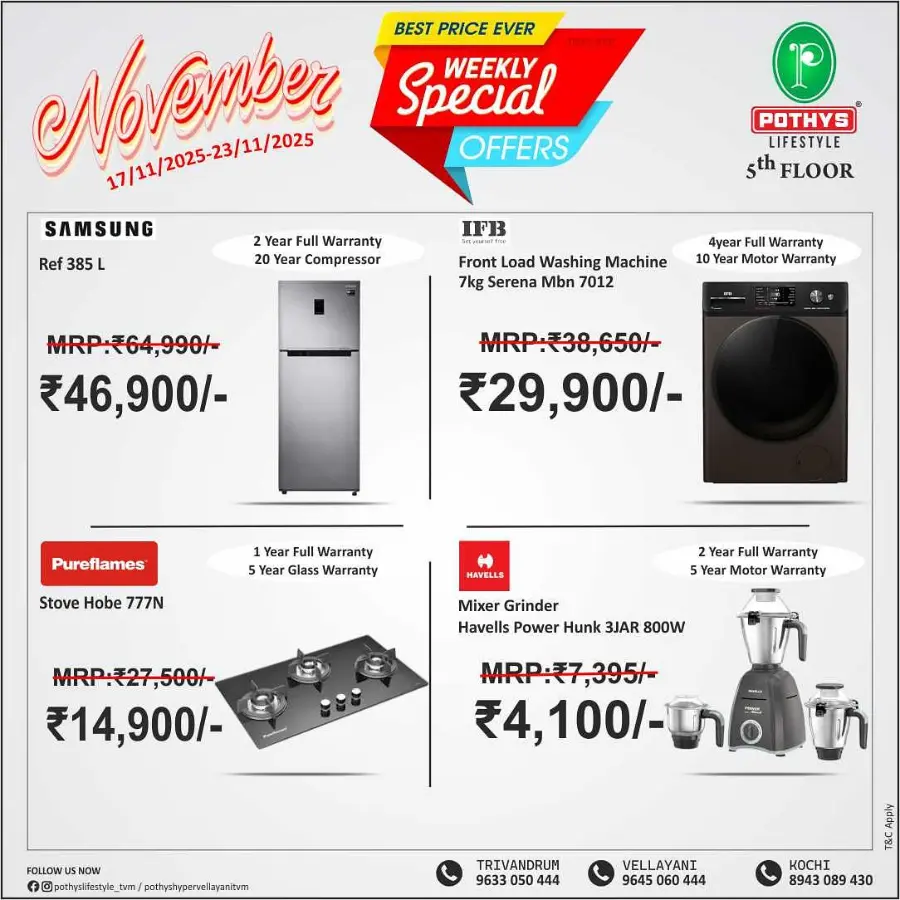 Weekly Special Offers In Pothys Lifestyle Ernakulam