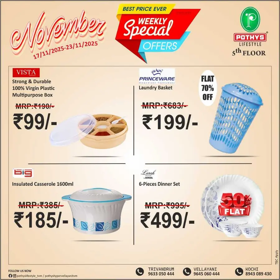 Weekly Special Offers In Pothys Lifestyle Ernakulam