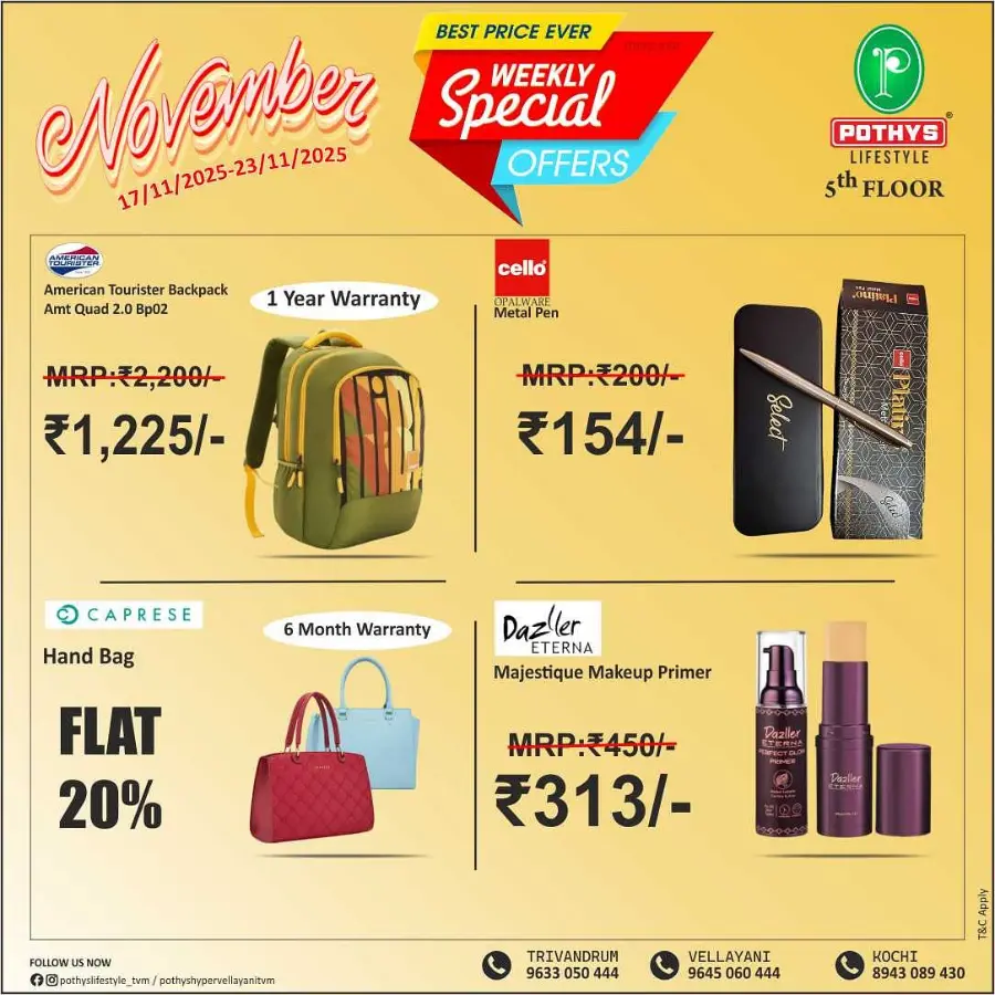 Weekly Special Offers In Pothys Lifestyle Ernakulam