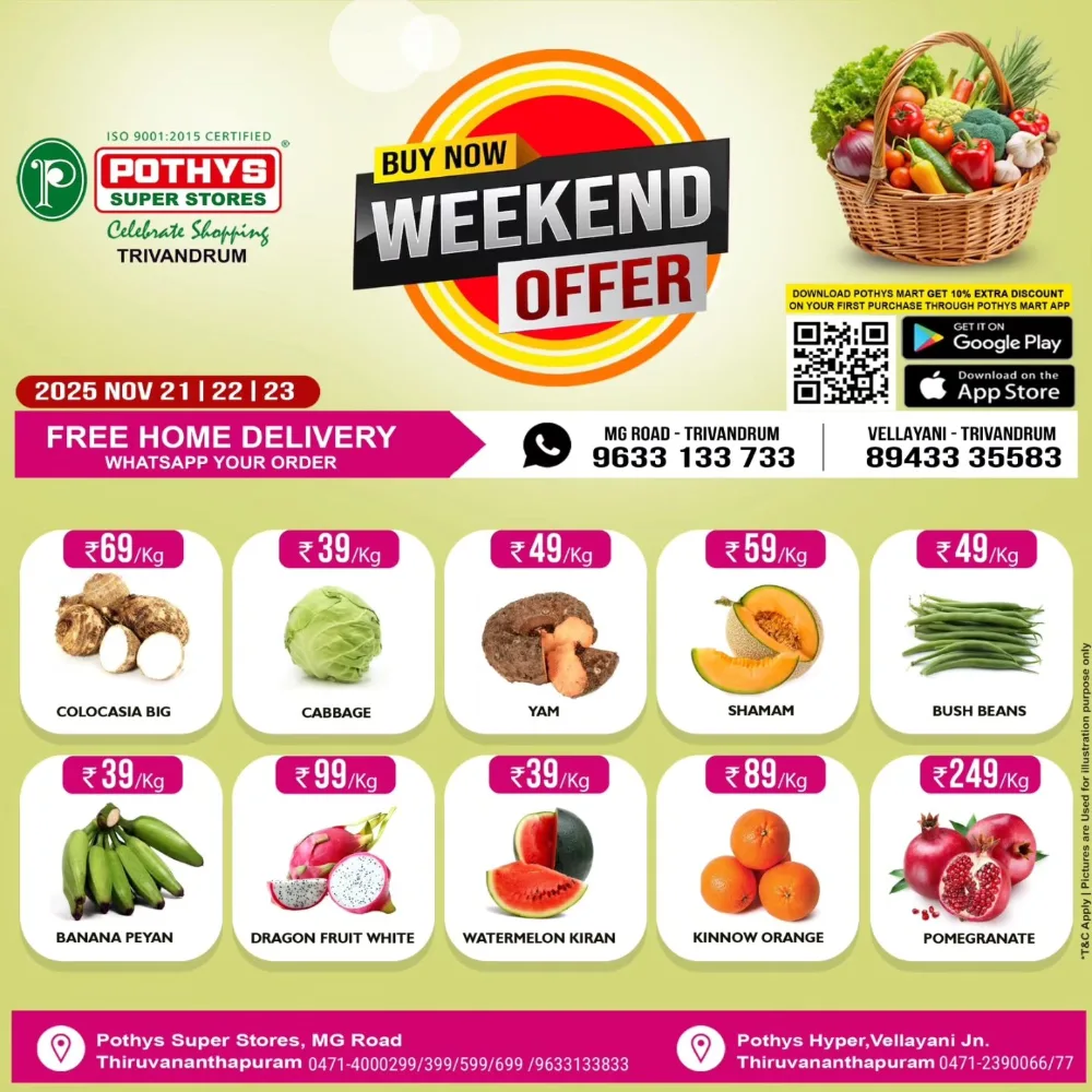 Weekend Offer In Pothys Superstores Trivandrum