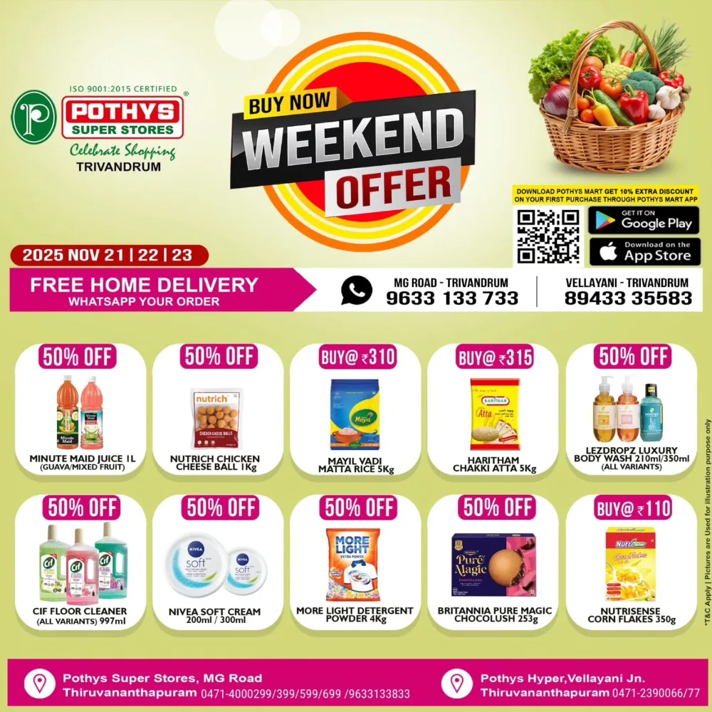 Weekend Offer In Pothys Superstores Trivandrum