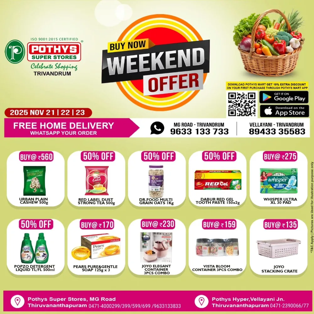 Weekend Offer In Pothys Superstores Trivandrum