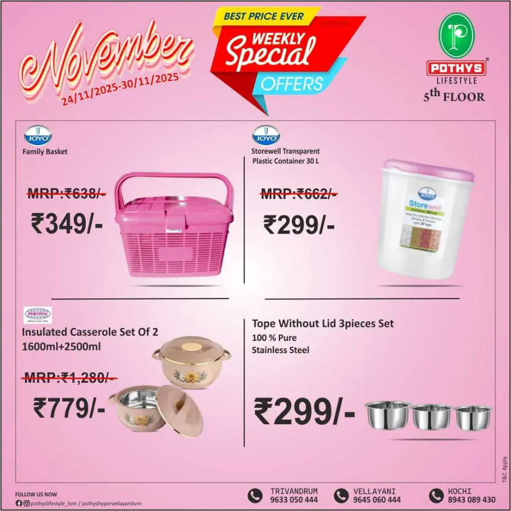 Weekly Special Offers In Pothys Lifestyle Ernakulam