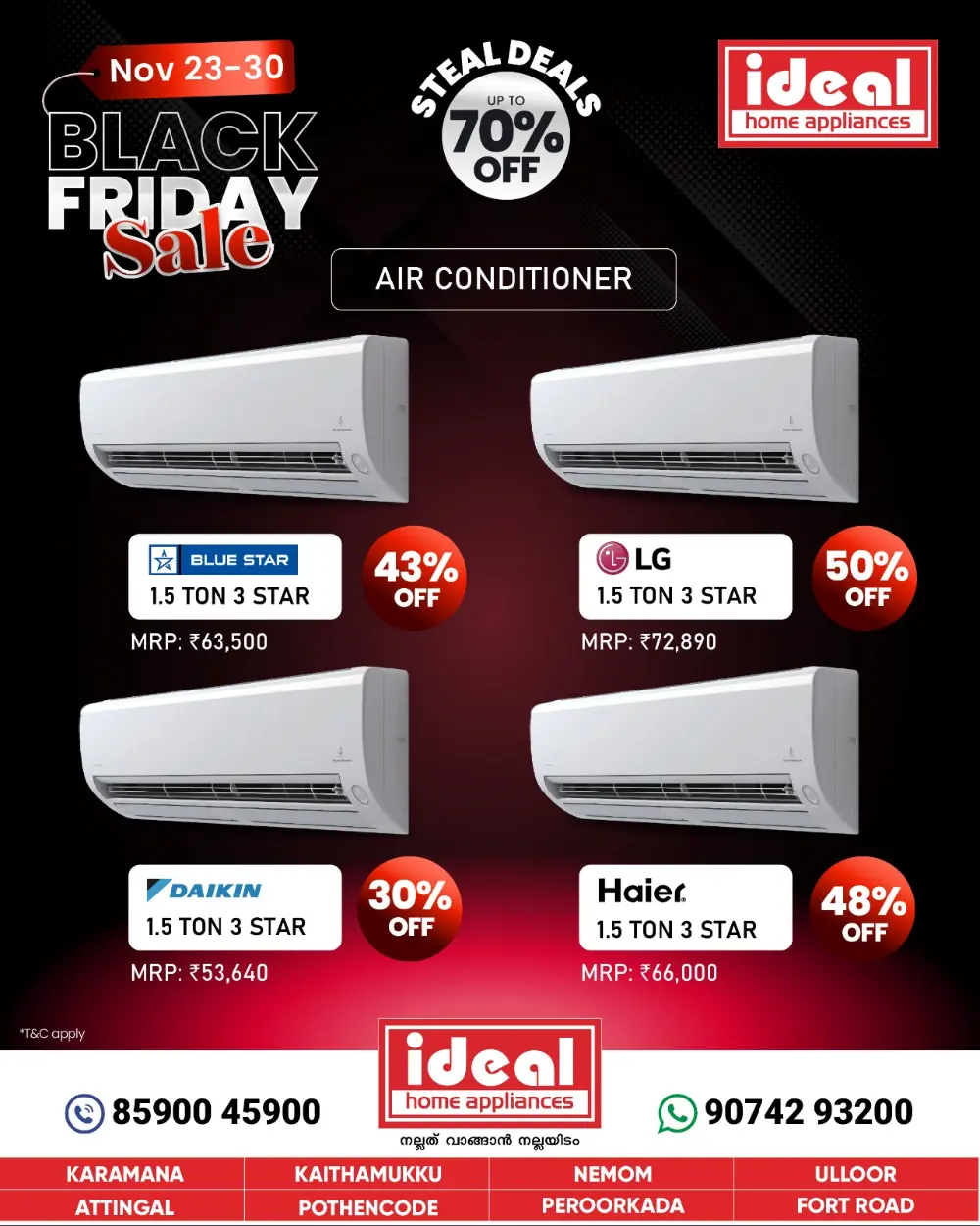 Black Friday Sale - Digital Offers In Ideal Home Appliances Trivandrum