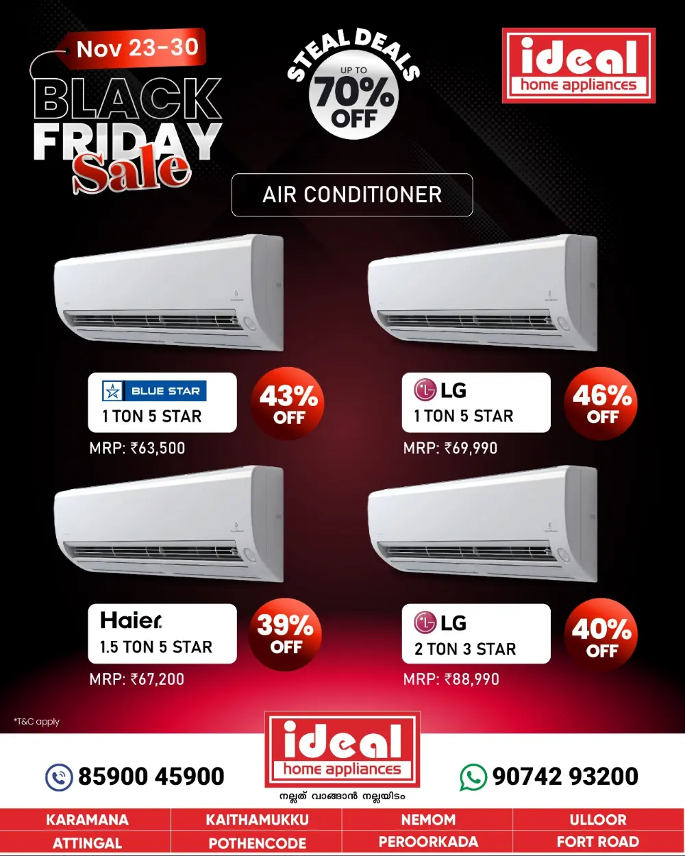 Black Friday Sale - Digital Offers In Ideal Home Appliances Trivandrum