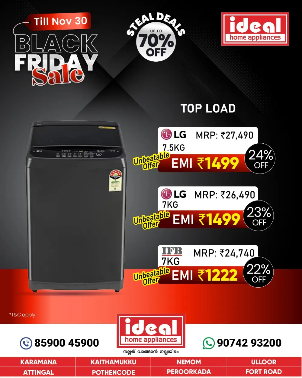 Black Friday Sale - Digital Offers In Ideal Home Appliances Trivandrum
