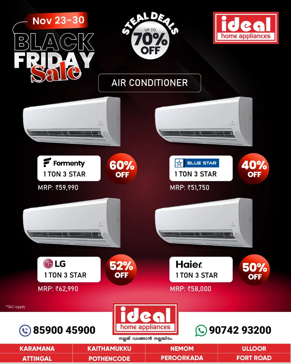 Black Friday Sale - Digital Offers In Ideal Home Appliances Trivandrum