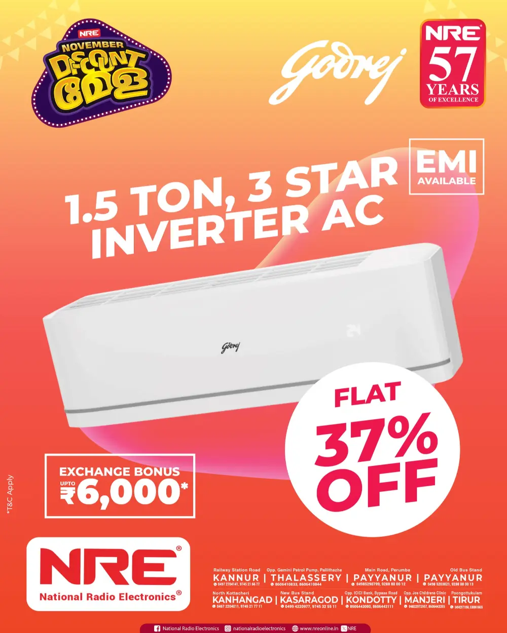 November Discount Mela In NRE Electronics Malappuram