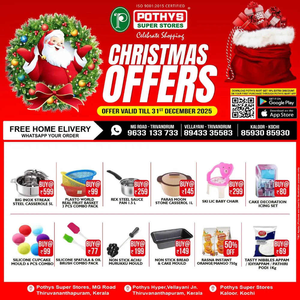 Christmas offer In Pothys Superstores Trivandrum