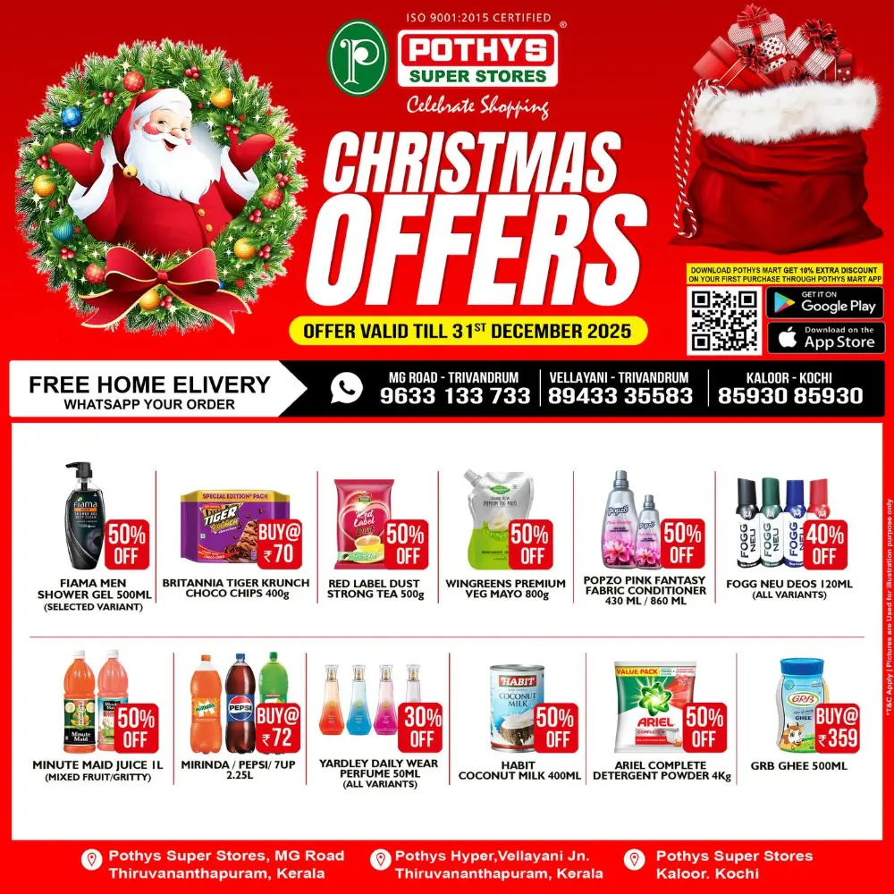Christmas offer In Pothys Superstores Trivandrum