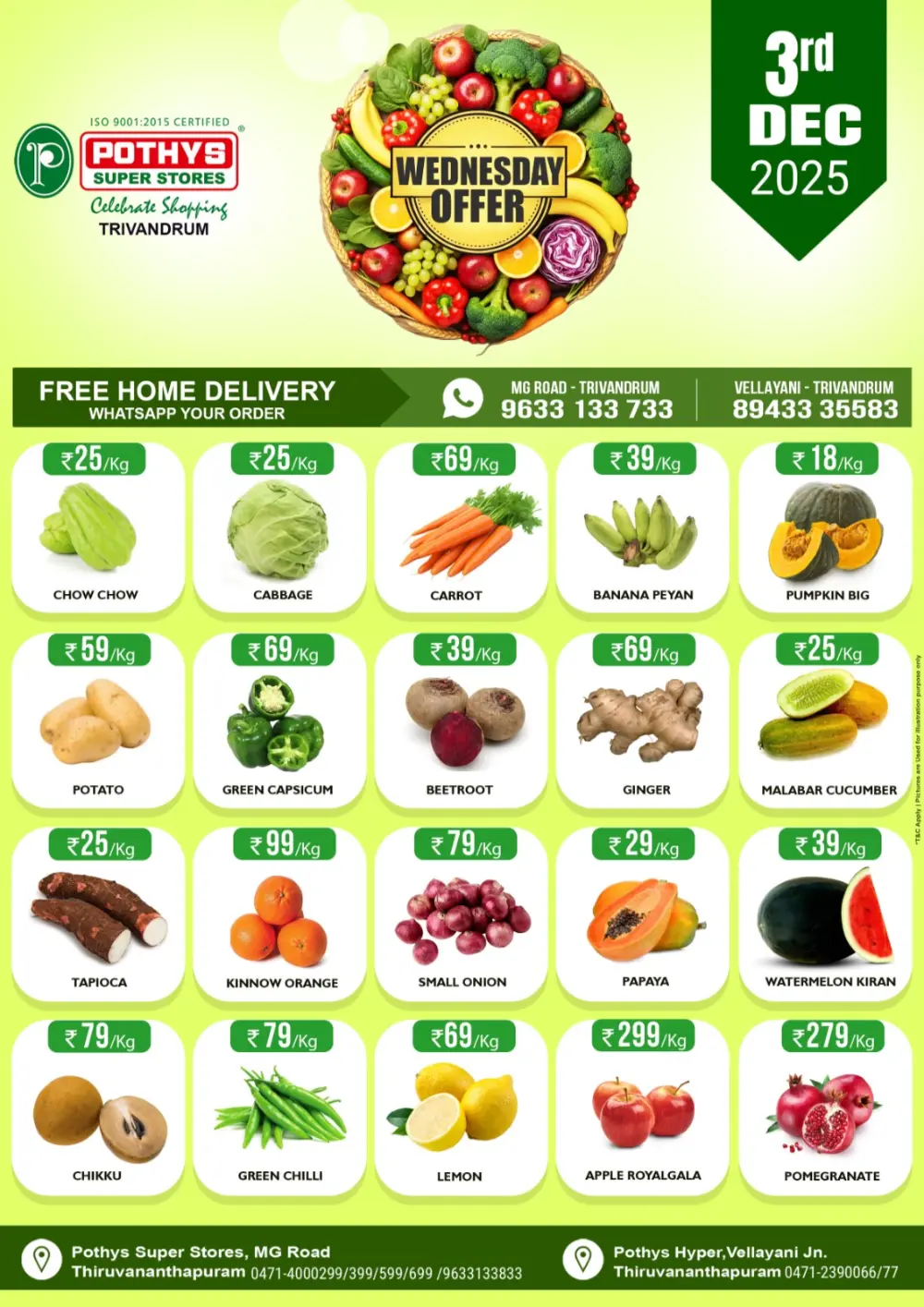 Wednesday offer In Pothys Superstores Trivandrum