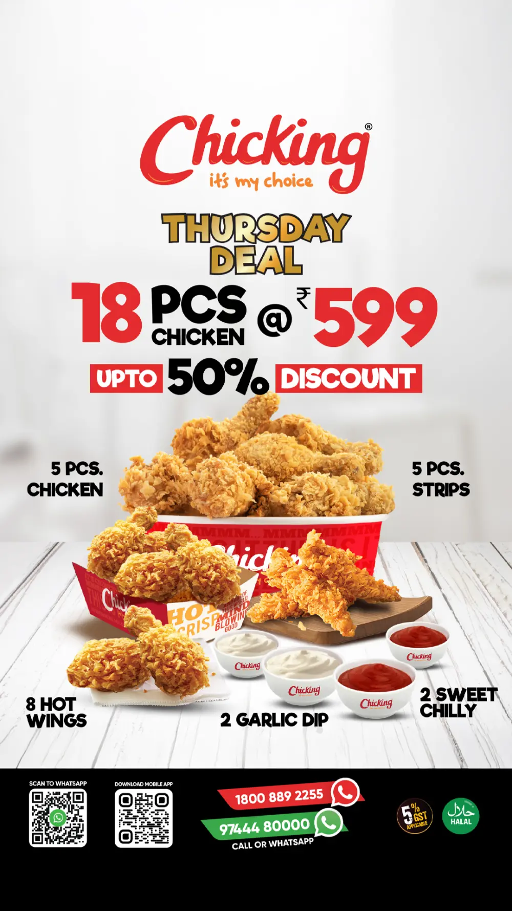 Thursday Deal: 18pcs Chicken @ Rs 599