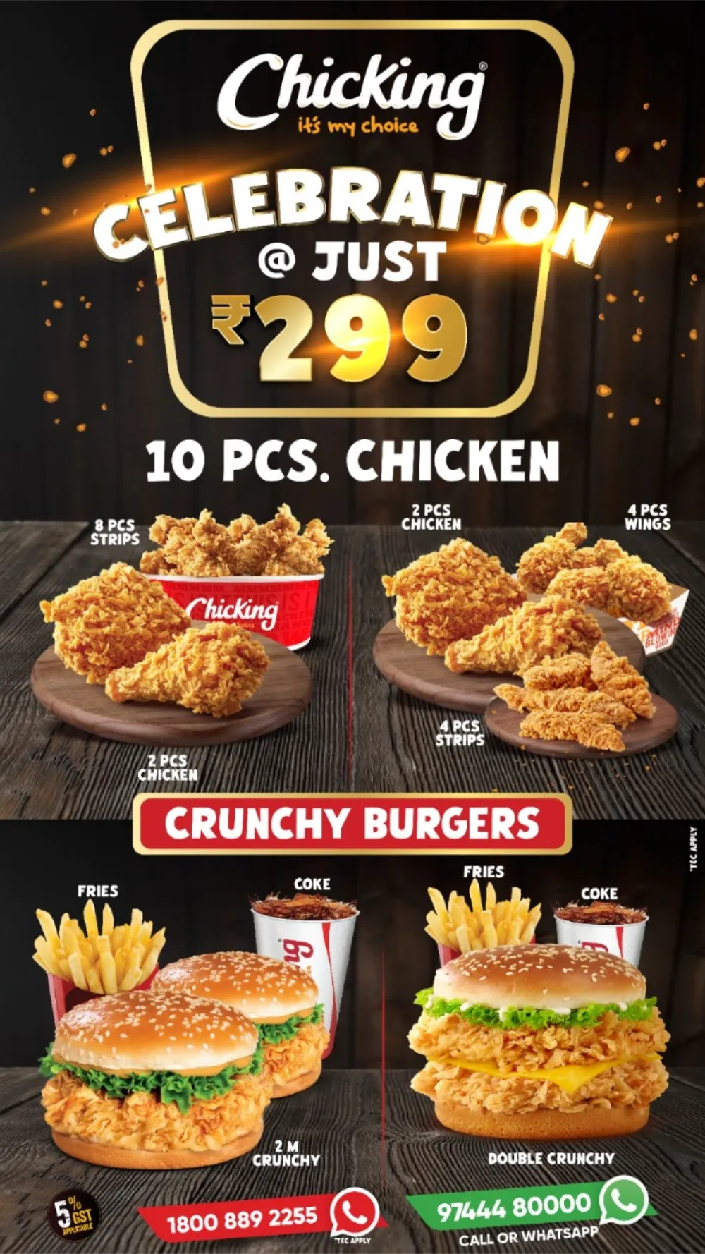 Celebration Offer: Get 10 pieces of chicken for just ₹299