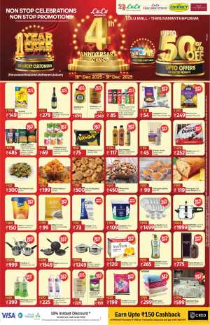 Massive Anniversary Sale: Grab Up to 50% Off Top Brands! In Lulu Hypermarket Trivandrum