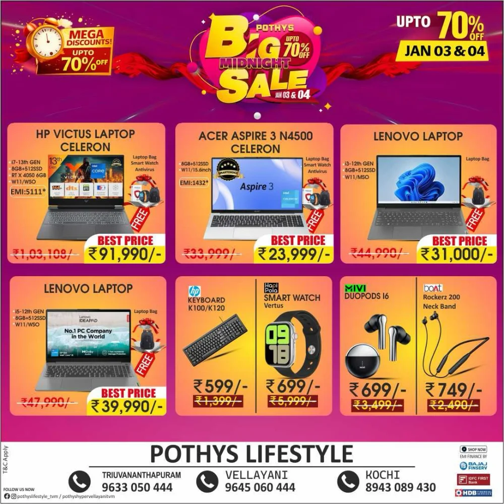 Big Midnight Sale: Up to 70% Off Electronics