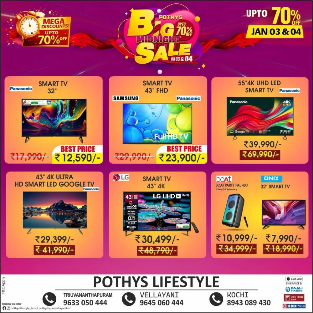 Big Midnight Sale: Up to 70% Off Electronics