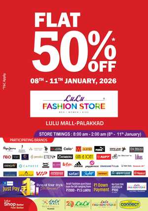 Flat 50% Sale on Fashion, Electronics & Groceries In Lulu Hypermarket Palakkad