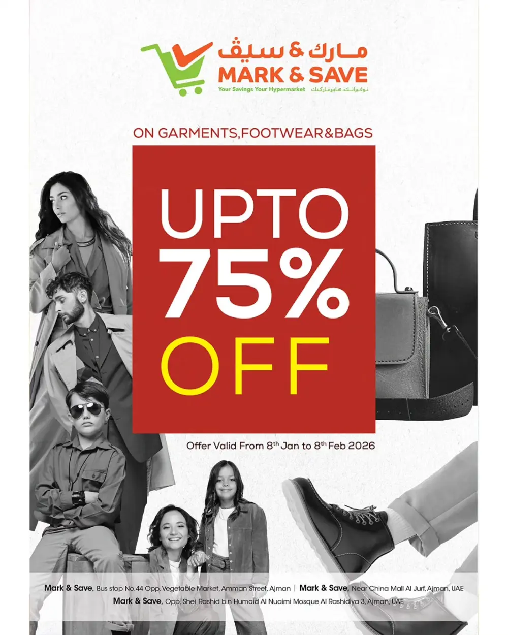 Footwear& Bags up to 75% off