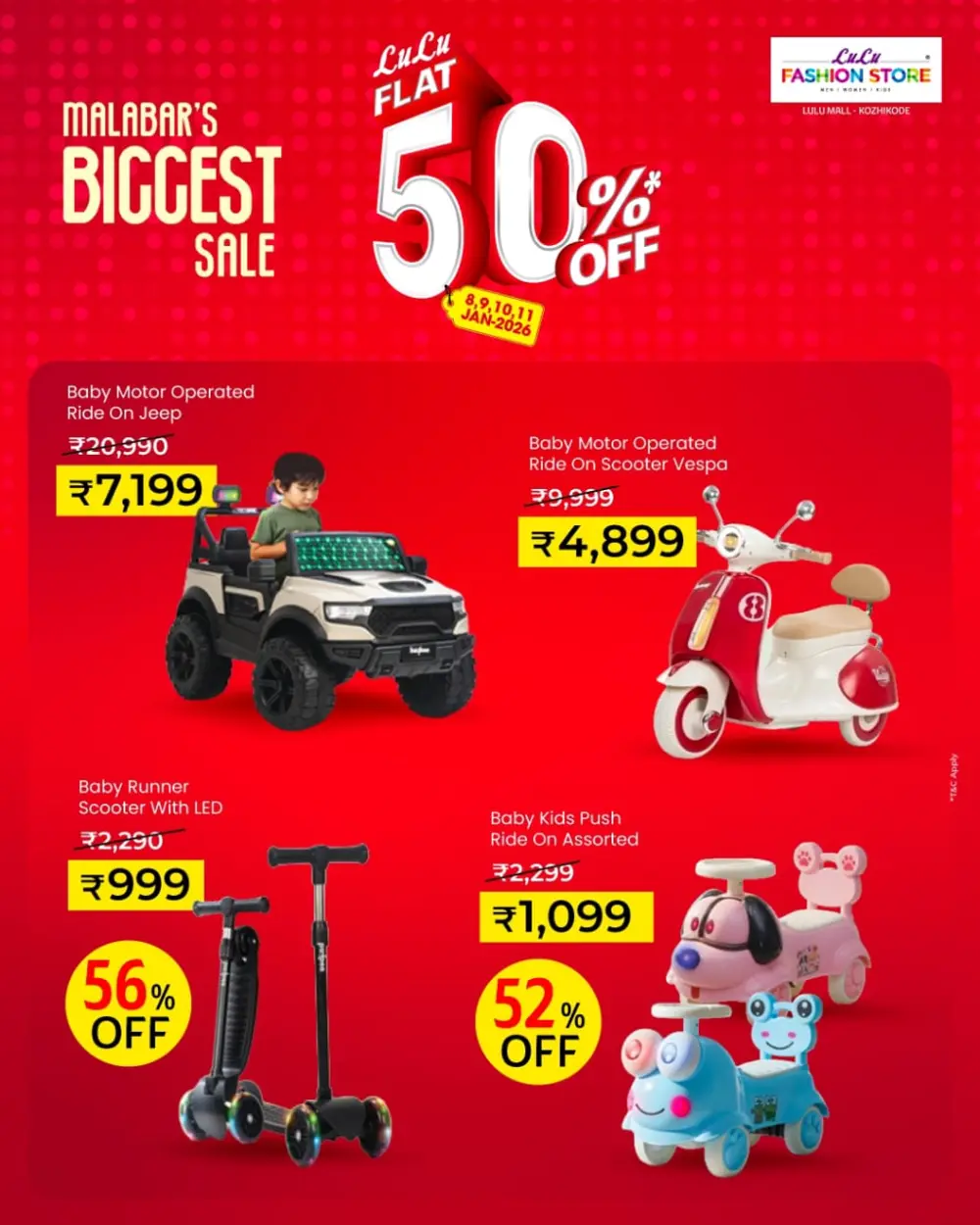 Half-Price Sale on Food and Toys